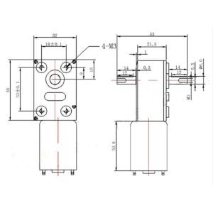 24V 6mm Dual Shaft Gear Motor Low Speed 6rpm Self Lock JGY370-D Double Axis