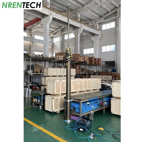 12m aluminum mobile telescoping mast 30kg payloads 2.55m closed height-pneumatic