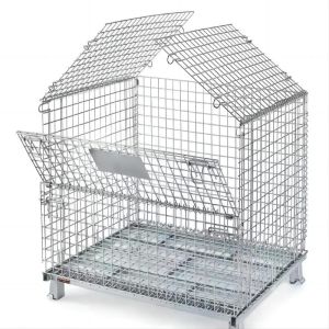 Customizable Rectangular Wire Mesh Stackable Containers Folding Container