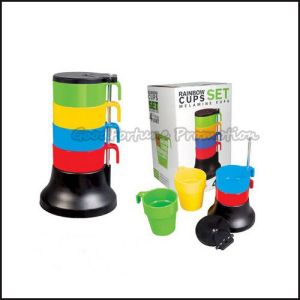 customed logo promotion stacked 5pcs set Eco pp rainbow coffee water milk bottle