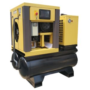 7.5kw 8bar tank mounted all in one screw air compressor with air tank and air
