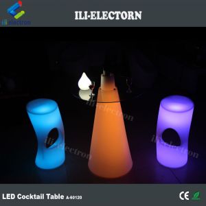 Taper shape plastic led table glowing cocktail table