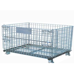 Heavy Duty Wire Mesh Container , Collapsible Wire Container Powder Coated