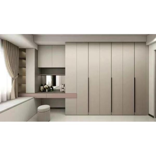 Modern Style Villa Bedroom Wooden Dressing Table with 8 Sliding Doors and Mirror Design