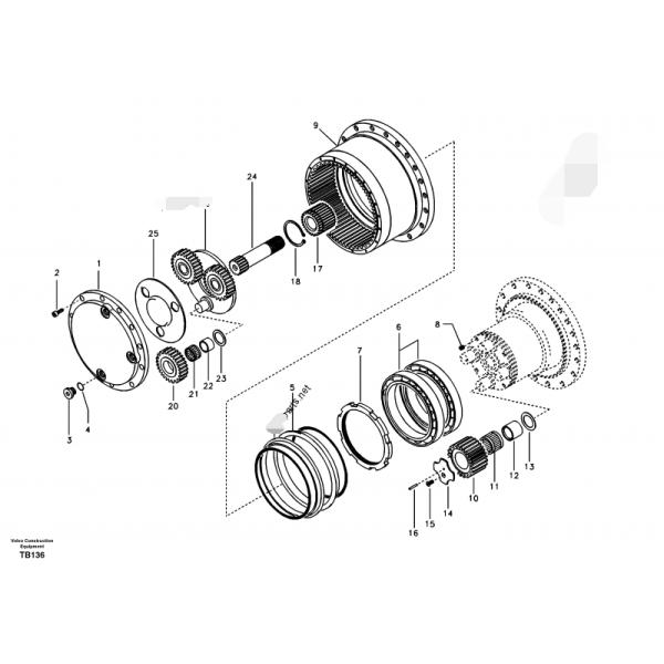 EC140 EC140B EC135B Excavator Parts SA 8230-33470 Travel Motor Reduction Gear Box