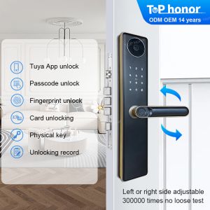 Electronic Front Door Locks with Tuya WiFi Remote Entry Punch Code Keyless