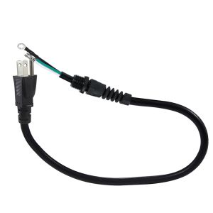 NEMA 5-15P Right Angle to Schuko Plug Power Cable with Strain Relief