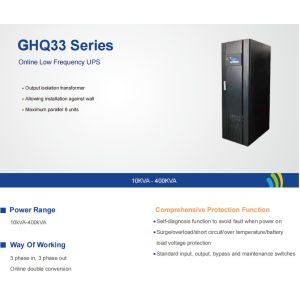 Three Phase Industrial Low Frequency Online Ups 400kva Ghq33 Series