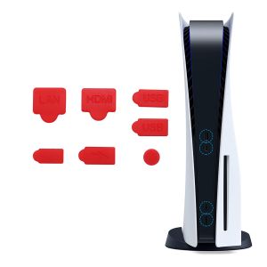 7PCS PS5 Silicone Anti Dust Plugs Set USB HDMI LAN Type-C Interface Dustproof