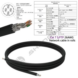 Cat 7 SFTP Shielded 10Gbps Ethernet RJ45 Network Patch Cable SFTP Cat7 Rj45 Plug