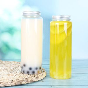 Leak Proof Plastic Milk Tea Bottles with Screw On Lids