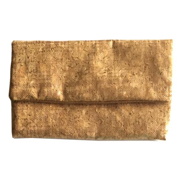 Mini Style Cork clutch 6.7''x4.5'' with button closure, customized color is
