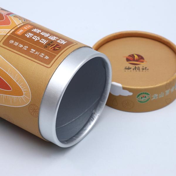 Round Bamboo Cardboard Cylinder Packaging Matte Lamination