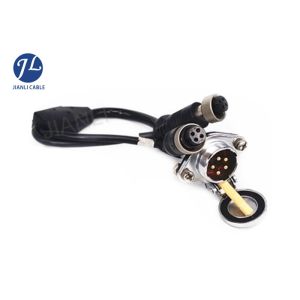 Metal Plug 5 Pin Rear View Camera Cable Kits 2 Way 12-24V Customized Length
