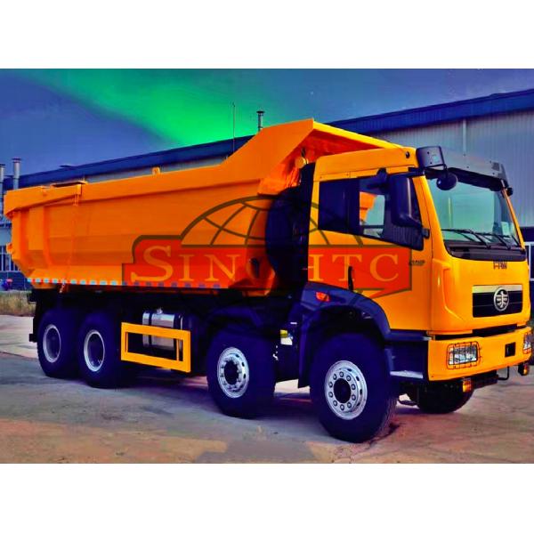40 Ton Heavy Duty Dump Truck , 8x4 FAW Tipper Trucks LHD / RHD Power Assistant Steering