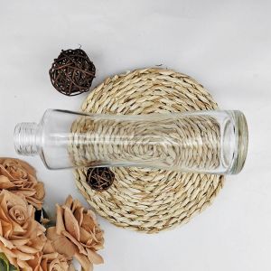 Acid Etch Unique Design 375ml Clear Glass Wine Bottle Irregular Cylindrical