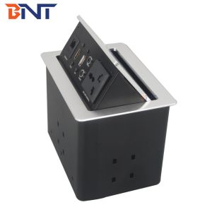 Conference Desktop Power Sockets , Pneumatic Table Pop Up Socket Box