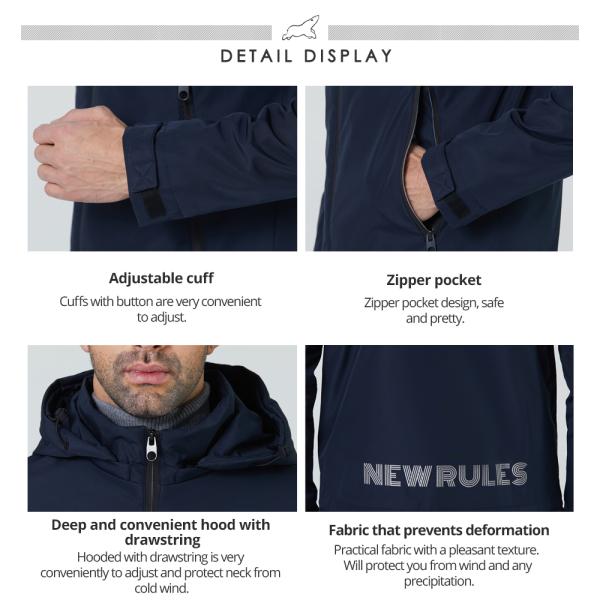 Regular Fit Plus Size Autumn Coats Long Sleeve Spring Autumn Jacket For Men