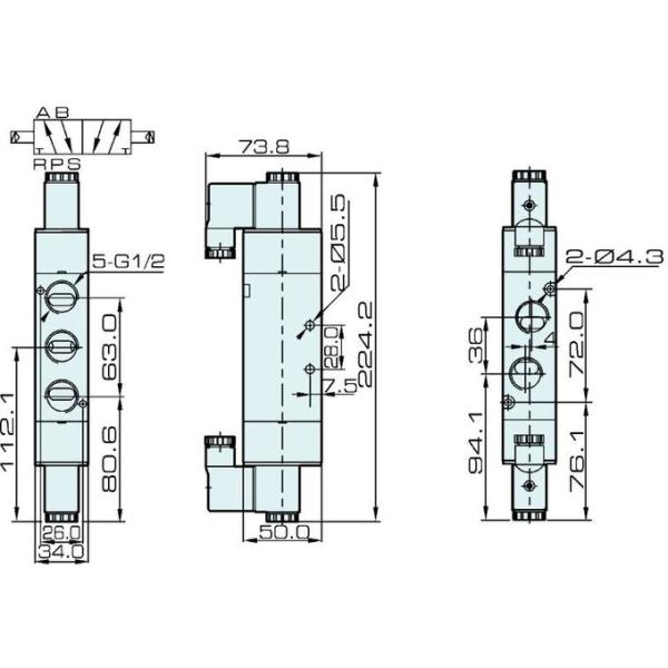 4V420-15 AirTAC Type 5/2 Way Solenoid Valve 5/2 Way Pneumatic Solenoid Valve