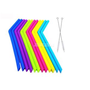 Fancy BPA Free Reusable Straws , Travel Collapsible Silicone Straw Colorfast