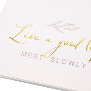 Blank Happy Birthday Greeting Card with Custom Print Design and Gold Foil Thank