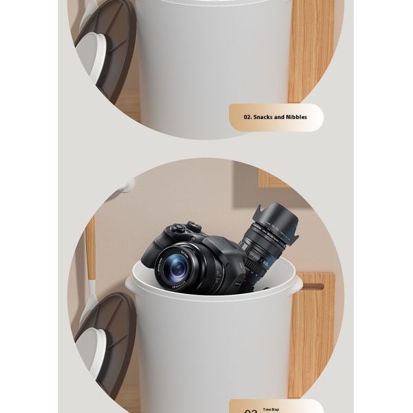 Smart Pet Solid Pattern 13L Eco-Friendly Moisture-Proof Storage Bucket Automatic Cat/Dog Grain Vacuum Bucket Battery Cat