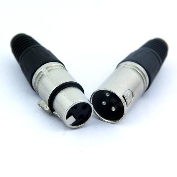 3 Pin Cable Plug XLR Outdoor Electrical Wire Connector Metal Material For Audio / Video