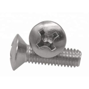 Metric Cross Recessed Screw , Phillips Raised Countersunk Head Machine Screw