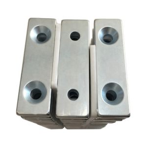 Neodymium NdFeB block Magnet with two countersunk hole Holding Magnets