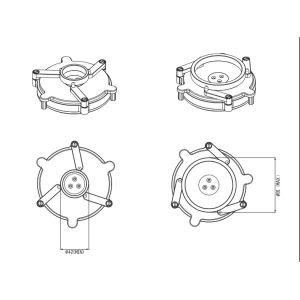 Black Precision Rotary / Rotation Axis With Bracelet Chuck Angle Adjustable