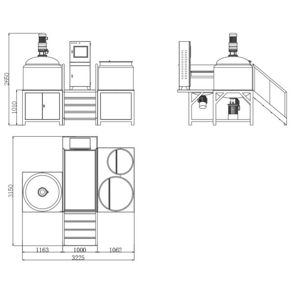 Automatic Vacuum Emulsifier Mixer 50-5000L for Cosmetic Cream Production