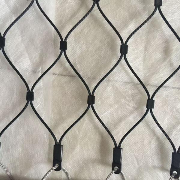 Quality X-Type Infill Rope Mesh Balustrade Protective Net Black Oxide Wire Rope Mesh for sale