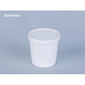 ISO9001 Thicken Paper Beverage Biodegradable Soup Cups 400ml With Lid