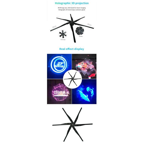 High Resolution 115cm 3d Hologram Holographic Led Fan for Indoor and Outdoor Branding