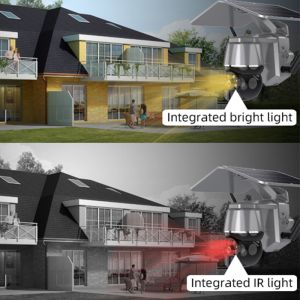 PTZ Wireless Outdoor Solar Panel Battery Security Camera Wifi Night Vision