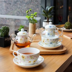 Wholesale One Person Afternoon Tea Ceramic Cup and Saucer with Sustainable Tea Infuser Strainer from china suppliers