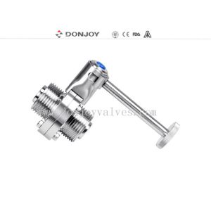 DIN / SMS / RJT Manual sanitary butterfly valve thread end SS304