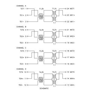 Wholesale HX6188NLT ONE Port 1000 BASE-T 24PIN SMD Transformer Modules 4PAIR POE 100W from china suppliers