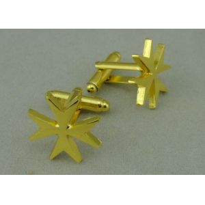 Gold Plating Personalized Tie Bar Cufflink 22mm With Zinc Alloy