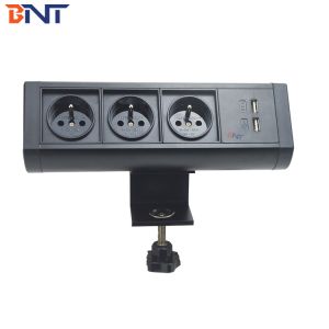 Double usb charger clamp on table top power socket box