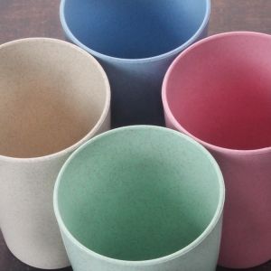 Wholesale Custom Logo Colorful Wheat Straw Cup Biodegradable Travel Tumbler