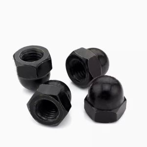 Metric Threaded M5 M6 B7 Carbon Steel Metal Hexagon Cap Nut with Black Oxide