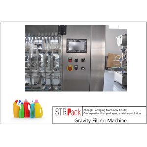 Touch Screen Control Automatic Liquid Filling Machine , Time Gravity Liquid