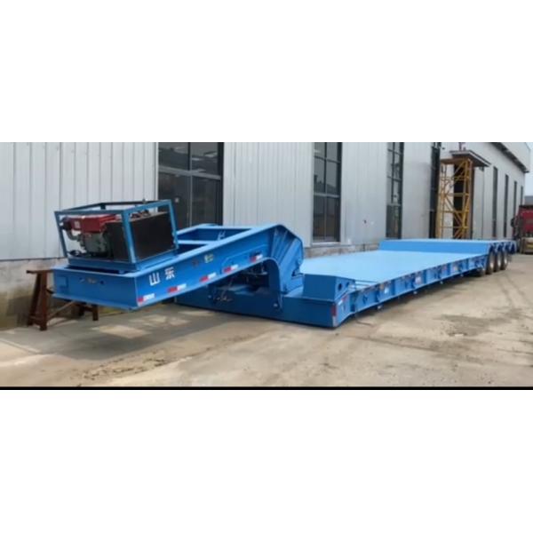 Quality Van-type Customization Lowbed Excavator Transporter Semi Trailer with Hydraulic Ramp for sale