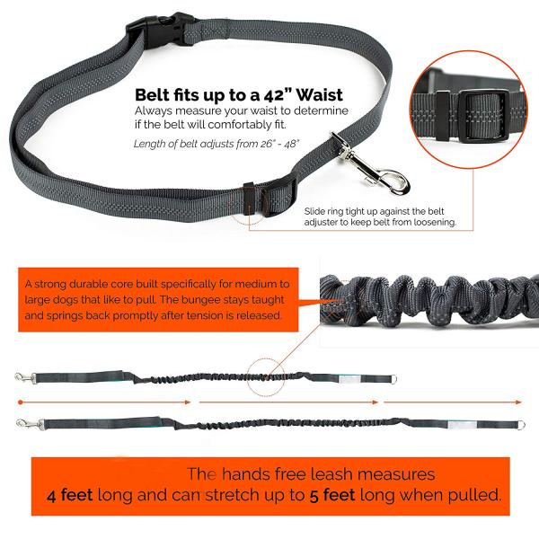 Tangle Free Bungee Dog Leash 100% Nylon Eco Friendly