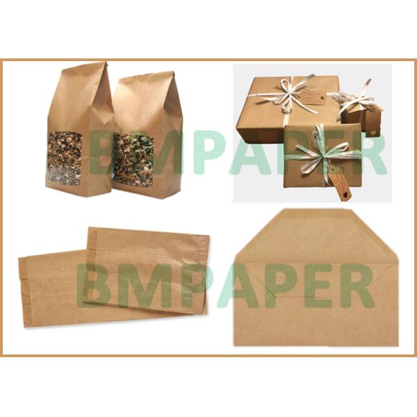 60gsm Unbleached Brown MG Ribbed Kraft Paper For Carrier Bags 762mm  x 300m