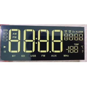 Monochrome Tn LED Segment Display 10mm Pixels CC CA With Yellow LED Backlight