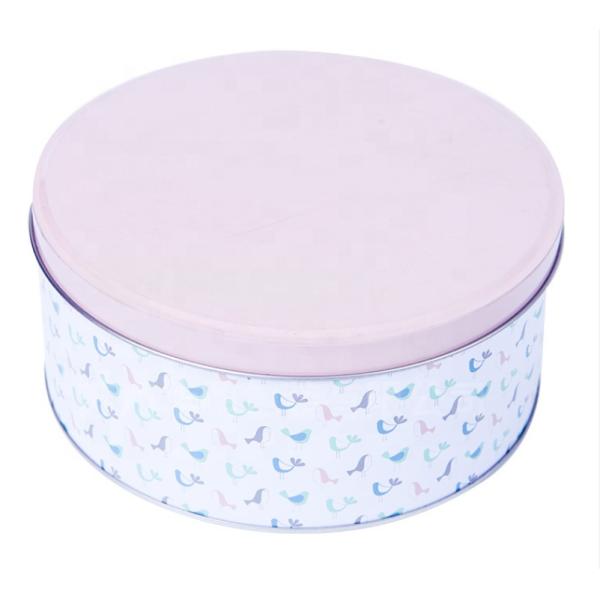 Customized CMYK Round Gift Tin Cans For Cookies