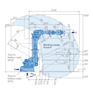 6 Axis Robot Arm GP225 Payload 225kg Reach 2702mm Material Handing Robot