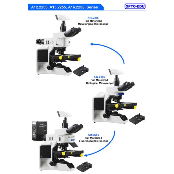Opto Edu A13.2255 Metallurgical Microscope Fully Motorized Transmit Reflect BX53 CX43 Level